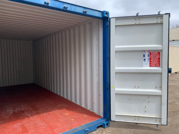 20′ x 8′ x 8.5′ Tall– Wind and Watertight **Off Rent** Used Shipping / Storage Container – Blue - Image 4