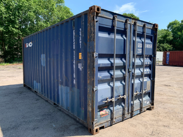 20′ x 8′ x 8.5′ Tall –Used Shipping / Storage Container-Wind and Watertight – Blue