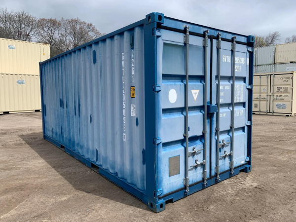 20′ x 8′ x 8.5′ Tall– Wind and Watertight **Off Rent** Used Shipping / Storage Container – Blue - Image 9