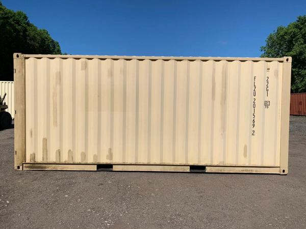 20′ x 8′ x 8.5′ Tall– Wind and Watertight **Off Rent** Used Shipping / Storage Container – Beige - Image 7