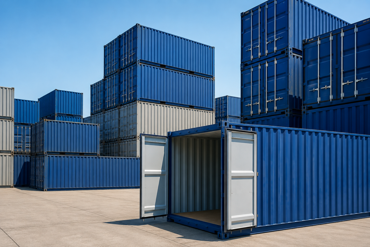 shipping containers of different sizes for sale showing cost comparison 2026