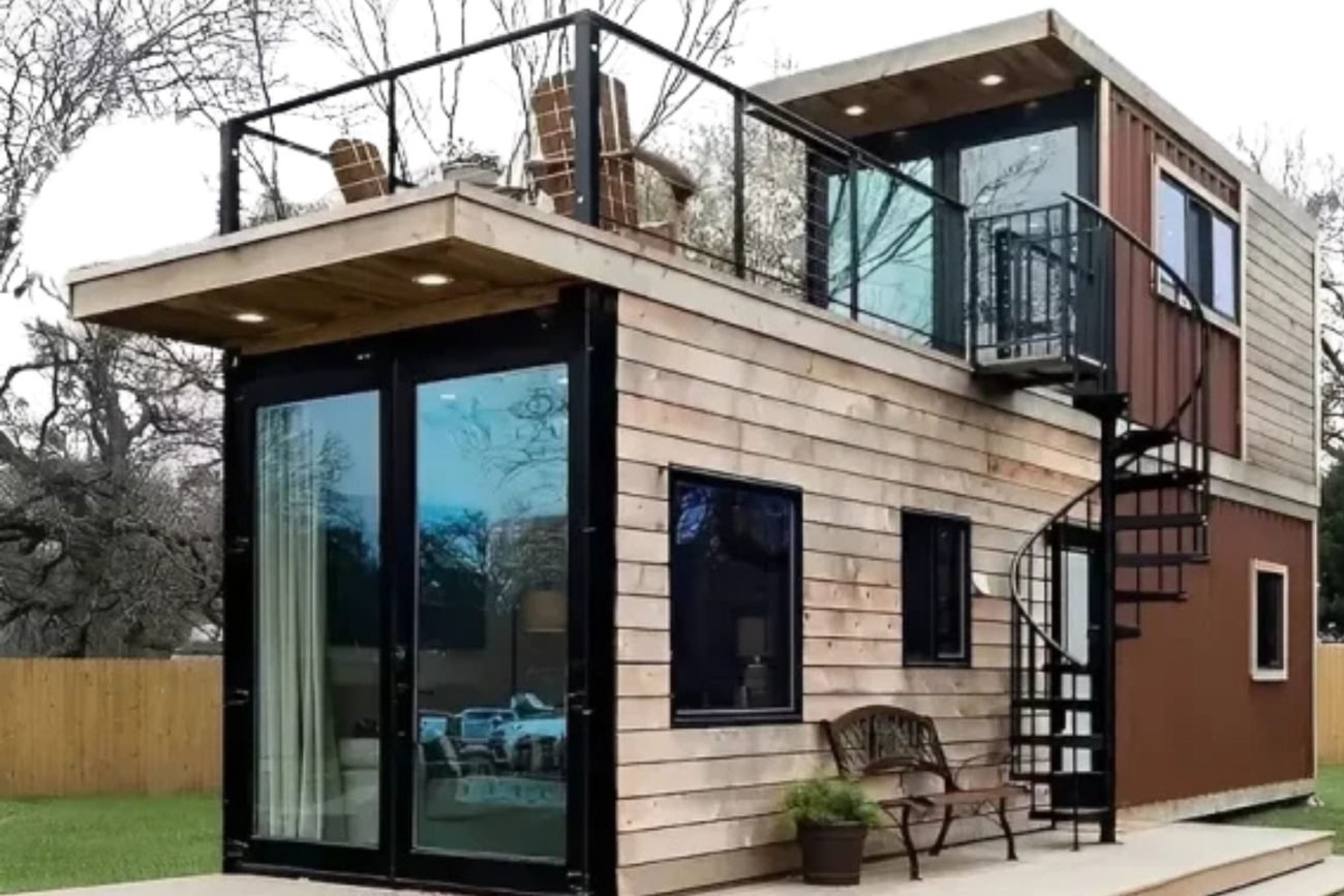 luxury shipping container homes rooftop deck design